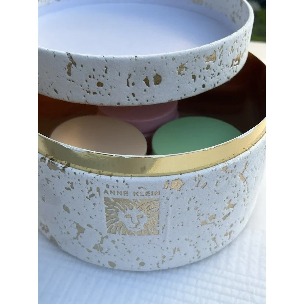 Luxury Anne Klein Body Scrub Gift Set 3 Pc Unused Reusable Keepsake Storage Box